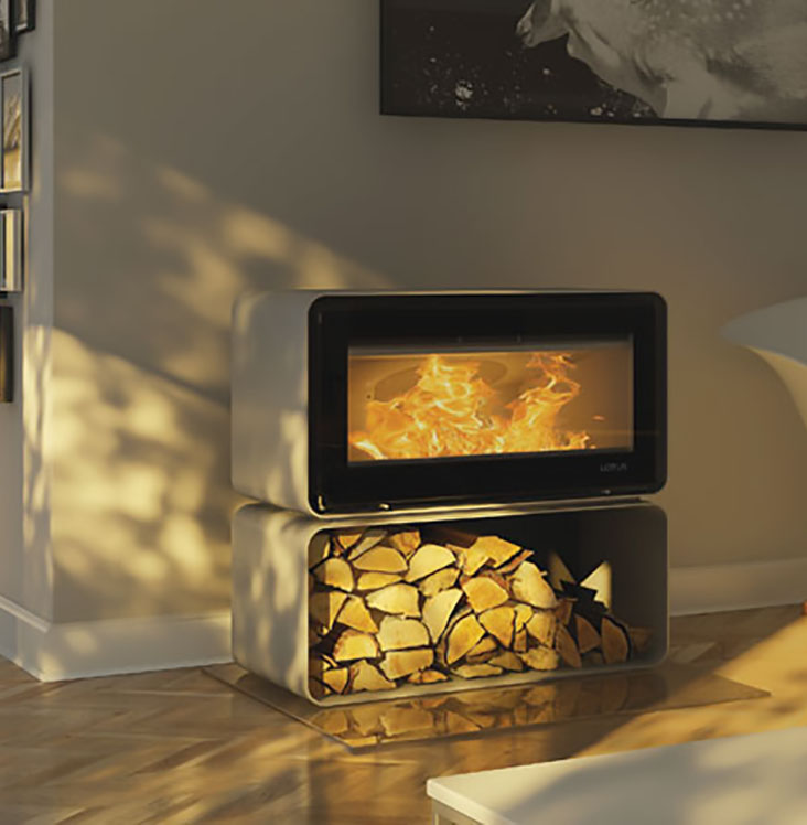 LOTUS Living Cube Wood Burning Freestanding Fires