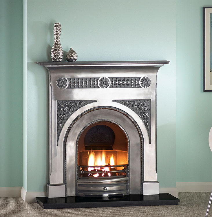 CAPITAL FAIRBURN FULL POLISHED CAST IRON FIREPLACE traditional fireplace